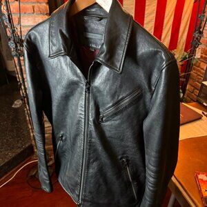 $1998 JOHN VARVATOS 2006-era Black Leather Jacket (size 48)